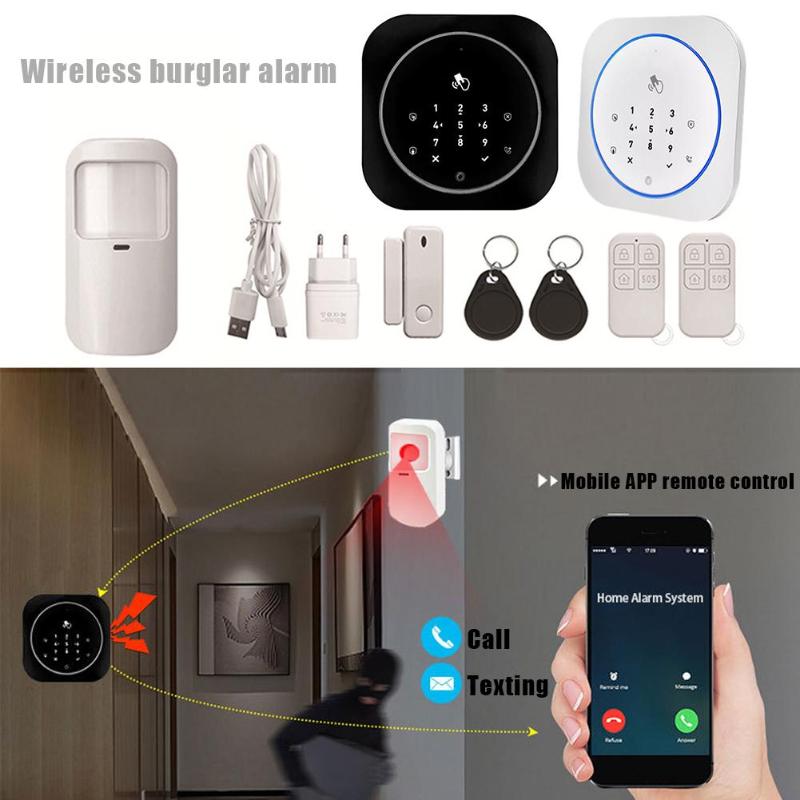 

Wireless Infrared Security Motion Detector Auto Dial APP Control Burglar Alarm Support 5 Sets of Alarm Telephone Settings
