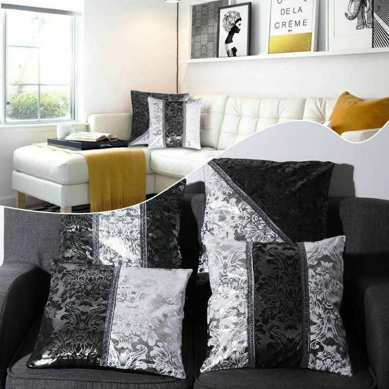 

Luxury Vintage Black Silver Floral Cushion Cover Pillow Case For Car Sofa Decor Pillowcase Home Decorative Pillow Cover 45x45cm1