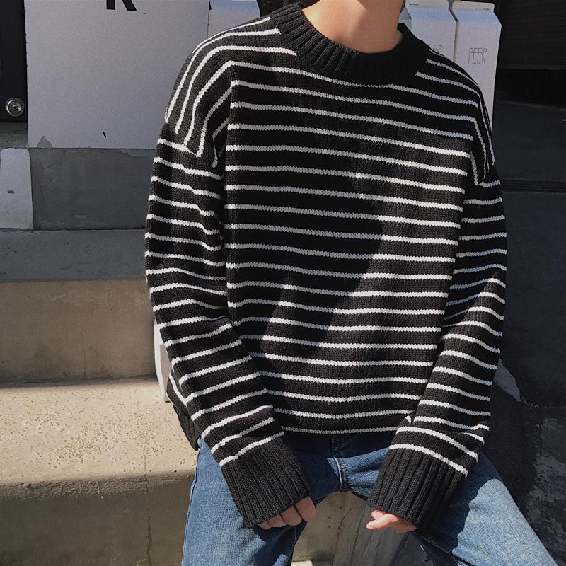 

2021 High quality Winter Kong Striped Male Student Trend Joker Sweater Jacket OR50, Xxl