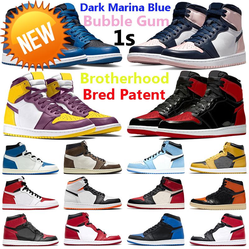 

2022 Jumpman 1 Men Women Basketball Shoes 1s Bred Patent Brotherhood Bubble Gum Dark Marina Blue University Stage Haze Heritage Chicago U