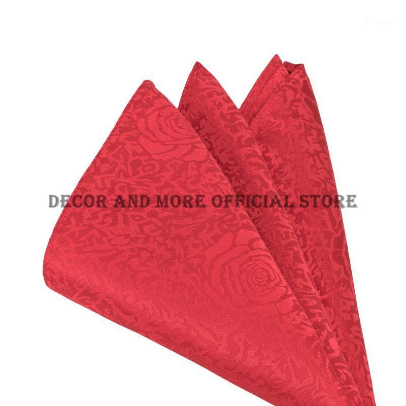 

50PCS Wholesale Polyester Red Table Napkin For Wedding Banquet Hotel Decor Jacquard Solid Dining Napkins Gold White 48CM/19Inch1