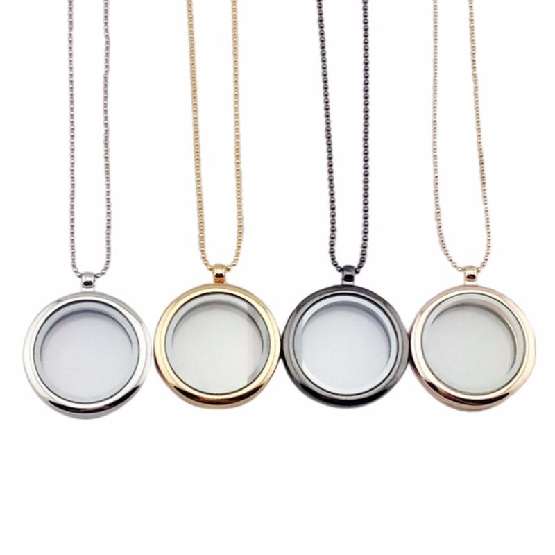 

30mm Round Magnetic Glass Locket Charms Memory Photo Locket 4 Colors 2 Styles