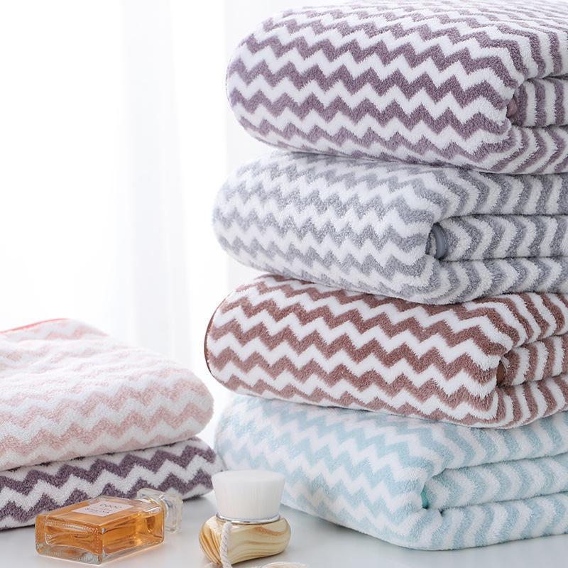 

Bath Towel Soft Absorbent Microfiber Fabric Beach Towel Quick-Drying Household Bathroom Coral Velvet Washcloth For Shower1, Pink