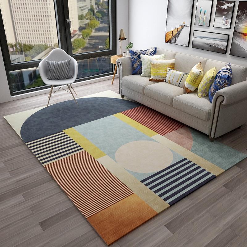 

Nordic Geometric Printed Carpet Home Decor Light Luxury Modern Minimalist Living Room Area Rug Large Size Study Yoga Teppich Mat1, 12