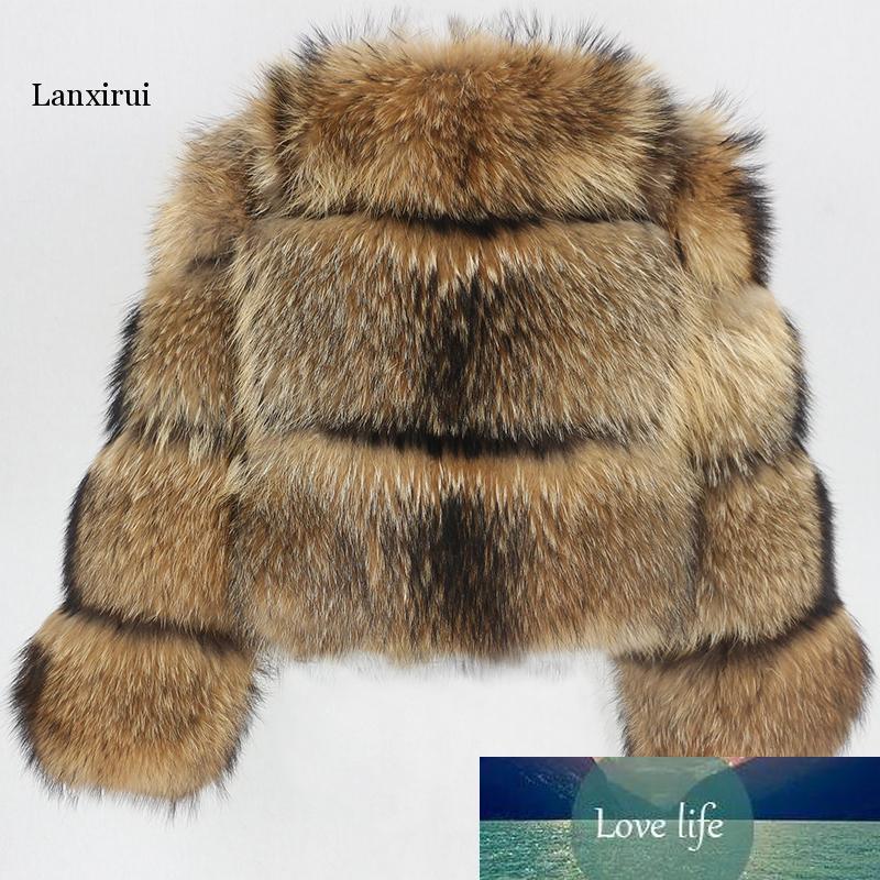 

Winter Jacket Women Big Fluffy Artificial Fur Coat Fake Raccoon Fur Thick Warm Outerwear Streetwear No Removable Vesto, Black white tip