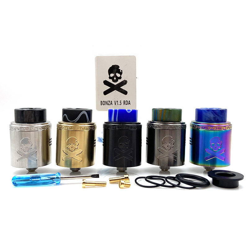 

Bonza RDA V1.5 AFC 24mm Tank with Enlarged Posts Screws Plates Squonk Pin for 510 Electronic Cigarette Vape Mods
