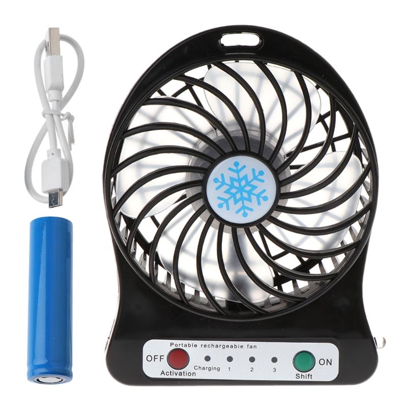 

Portable Outdoor LED Light Fan Air Cooler Mini Desk USB Fan With 18650 Battery power by Powerbank USB charger PC's port