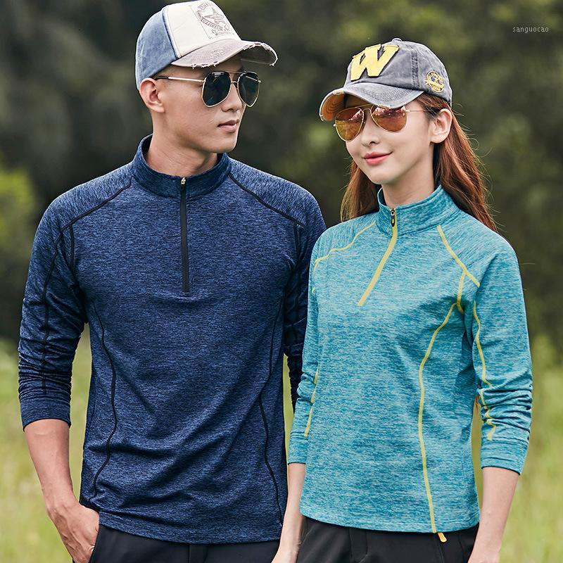 

T-shirt Men Women Long-sleeved Sports Casual Running Elastic Fitness Clothes Lovers Outdoor Quick-drying Clothes1, Wonan