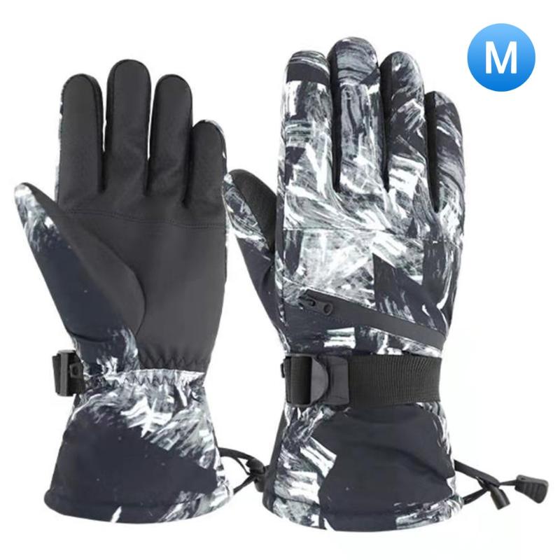 

Outdoor Ski Mountaineering Warm Gloves Plus Velvet Thickened Cycling Gloves Motorcycle Non-slip, As pic