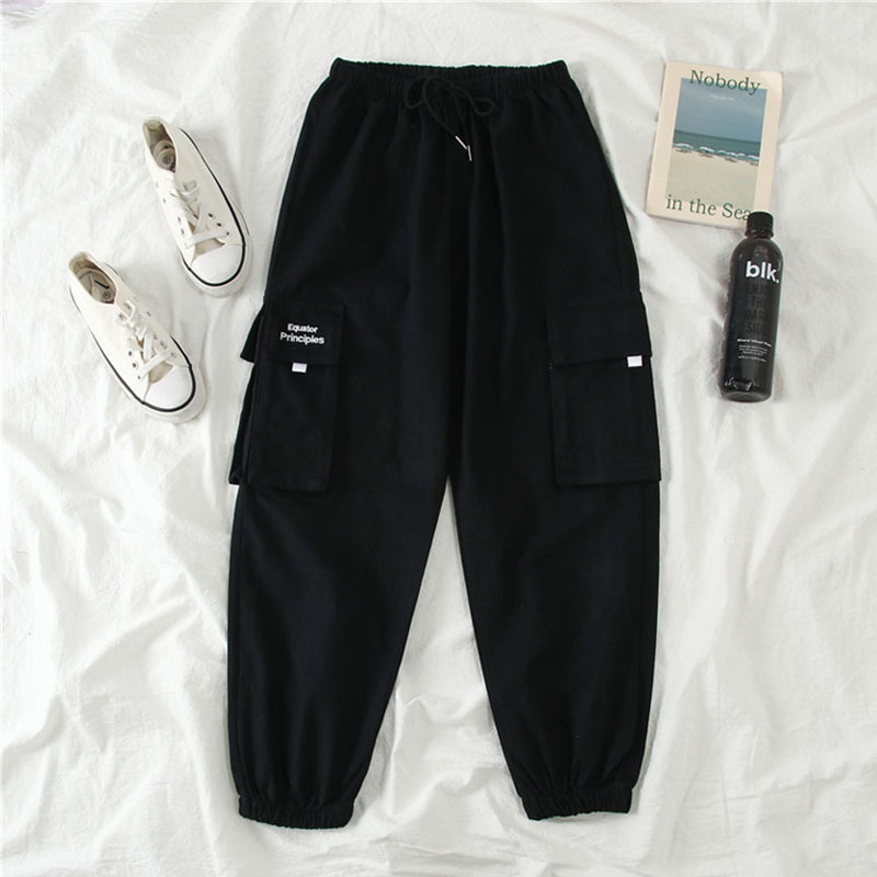 

Autumn High Waist Streetwear Cargo Pants Female Harajuku Loose Joggers Women 2 Piece Suit harem camo pants 201113, Sweatershirt