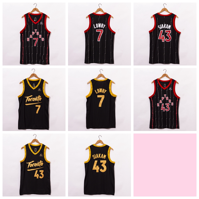 

Toronto Raptors Jersey Pascal 43 Siakam Tracy 1 McGrady Vince 15 Carter Lowry 23 VanVleet Basketball Jerseys, Black;red