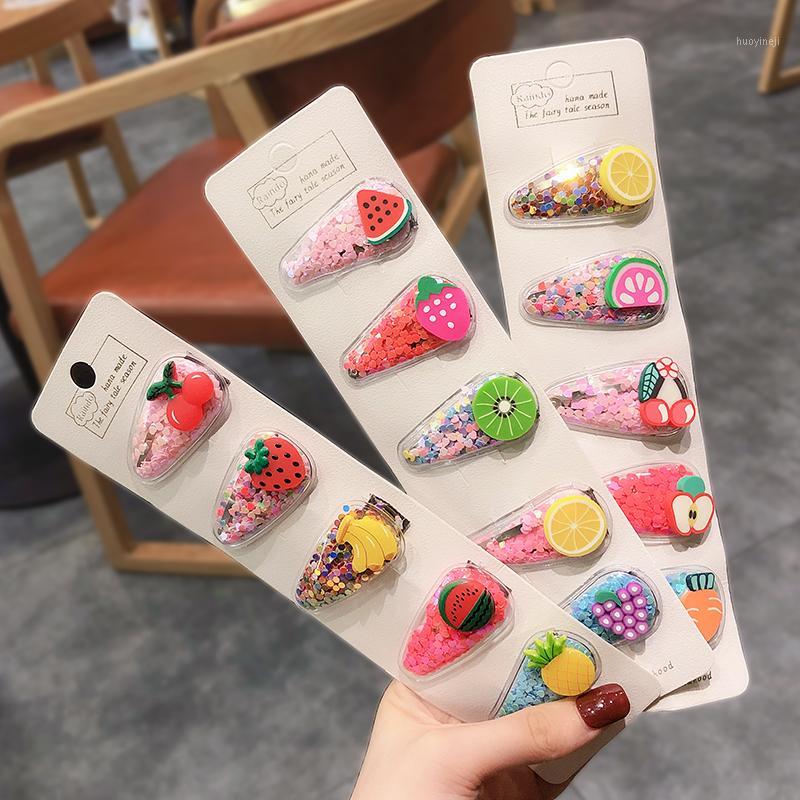

2/5/10/15Pcs/Set Girl Cute Cartoon Fresh Fruit Flower Hair Clips Barrettes Children Colors Acrylic Hairpins Kid Hair Accessories1, Orange-2 pcs