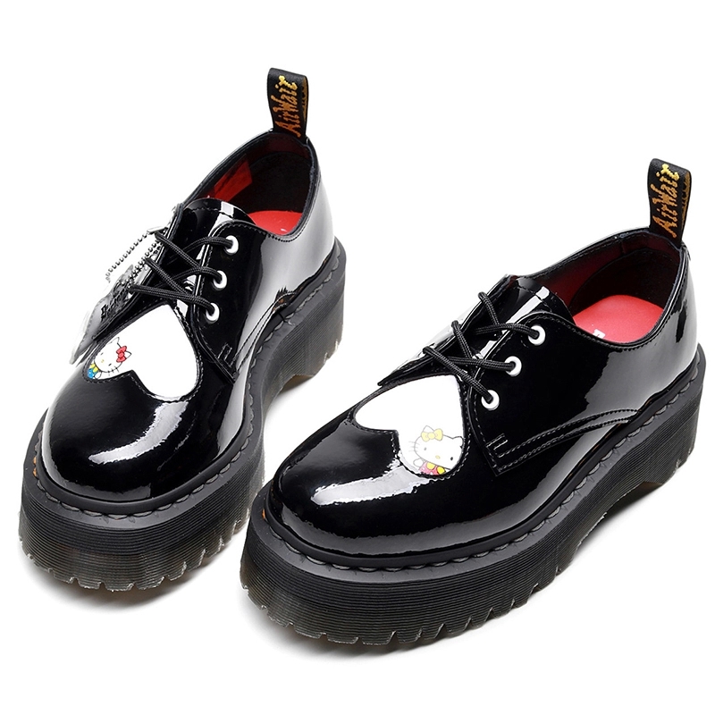 

Platform Shoes Goth Loafer Women Genuine Leather Casual Shoes Black Cartoon Creepers Ankle Platform Boots for Women Footwear #G411