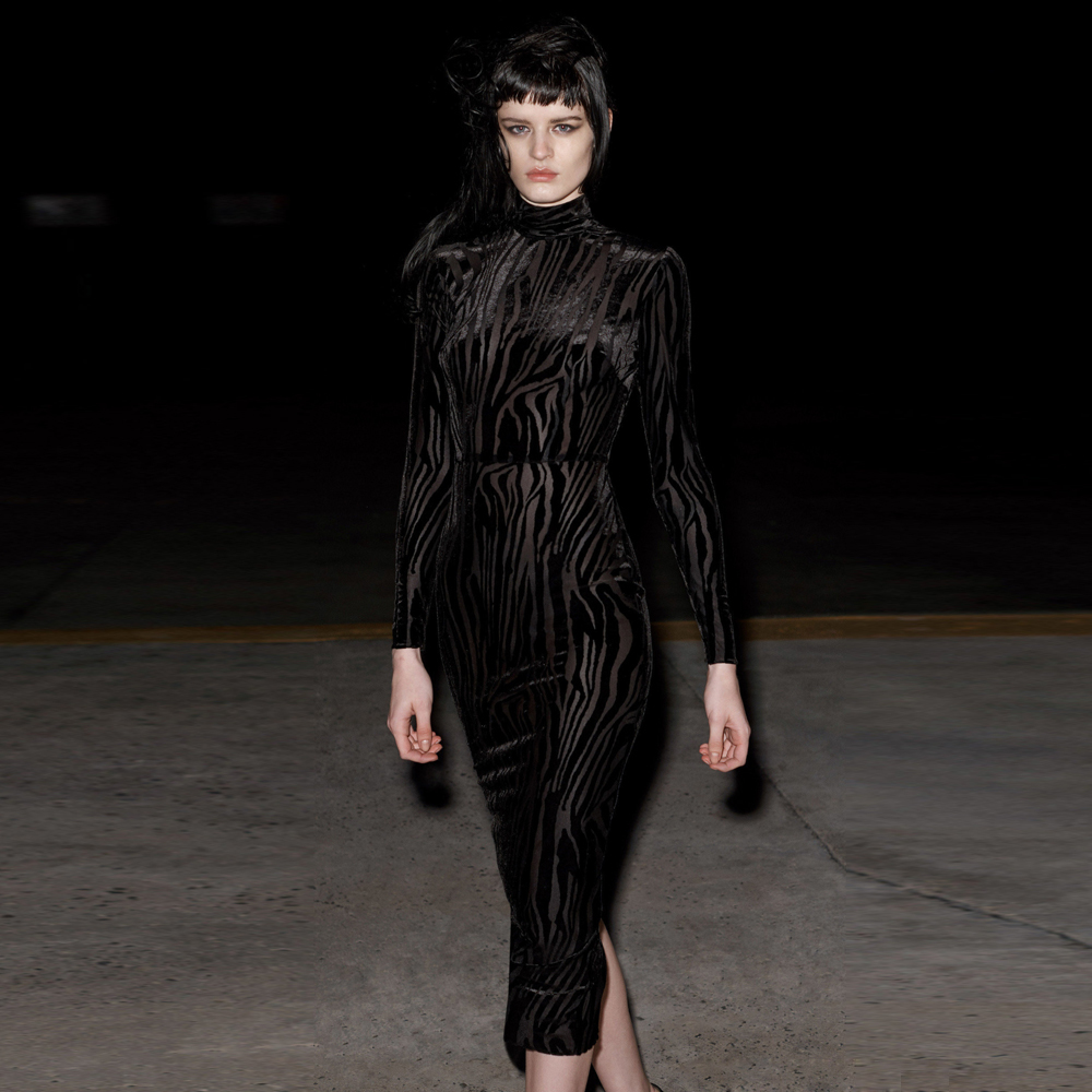 

2021 The New Ocstrade Sexy Malha Transparente Outono Feminino Listrado Longa Preto Clube Noite Vestido De K1cl, Blue