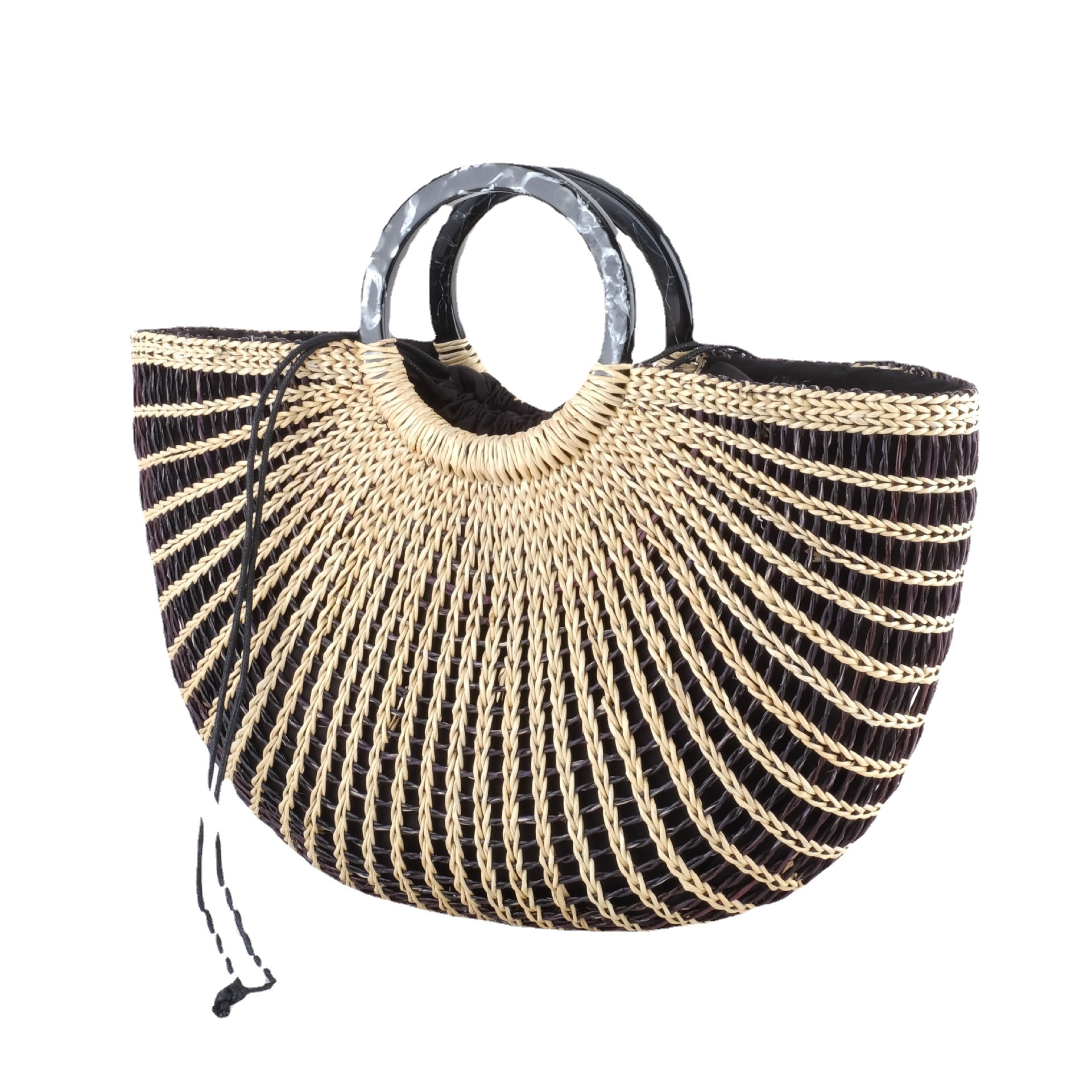 

Tote Bag Straw Shoulder Bags Summer Yellow Straw Handbag Pumpkin Holiday Beach Handbags Ladies Pocket Fashion Drawstring Purse