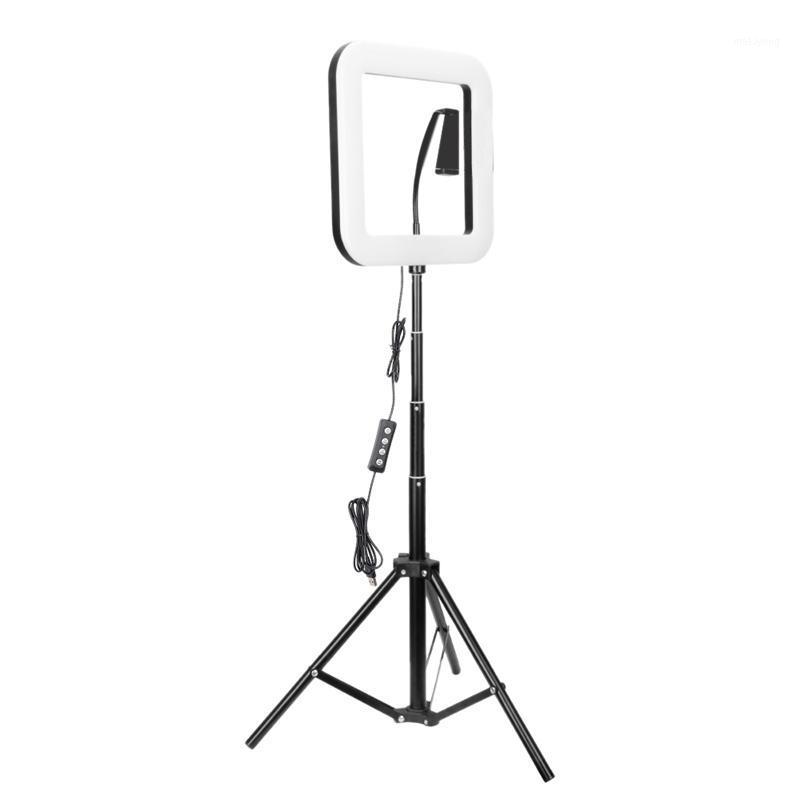 

RISE-D35 11 Inch LED Square Fill Light 3 Gear Adjustment Fill Light Phone Tripod Retractable Phone Holder1