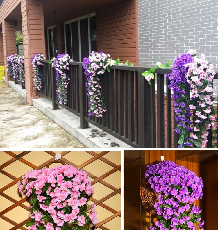 

18 Branchs/Bouquet Artificial Silk Orchids flower Vine Wisteria Rattan Craft Ornament For Home Wedding Holiday Decorations, Pink