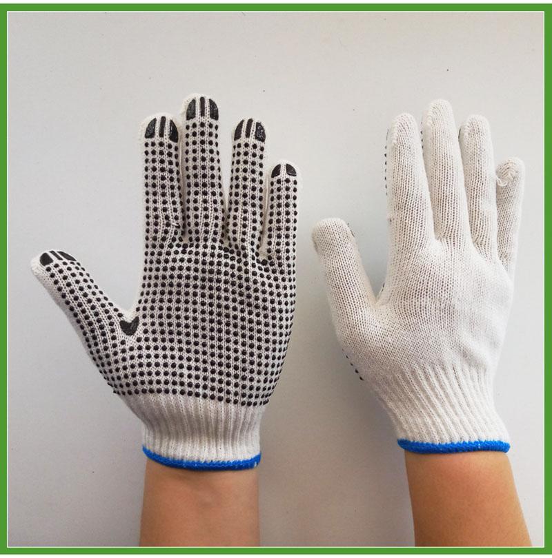 

Five Fingers Gloves Dot Plastic Bleached Ten Needles Non-slip Wear-resistant Labor Protection Dispensing A86