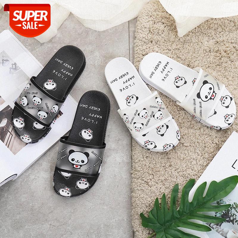 

HKXN 2020 Summer New Cartoon Slippers Female Wild Cute Bear Outdoor Ladies Sandals Y2 House Shoes Slides Women #eO4D, Black