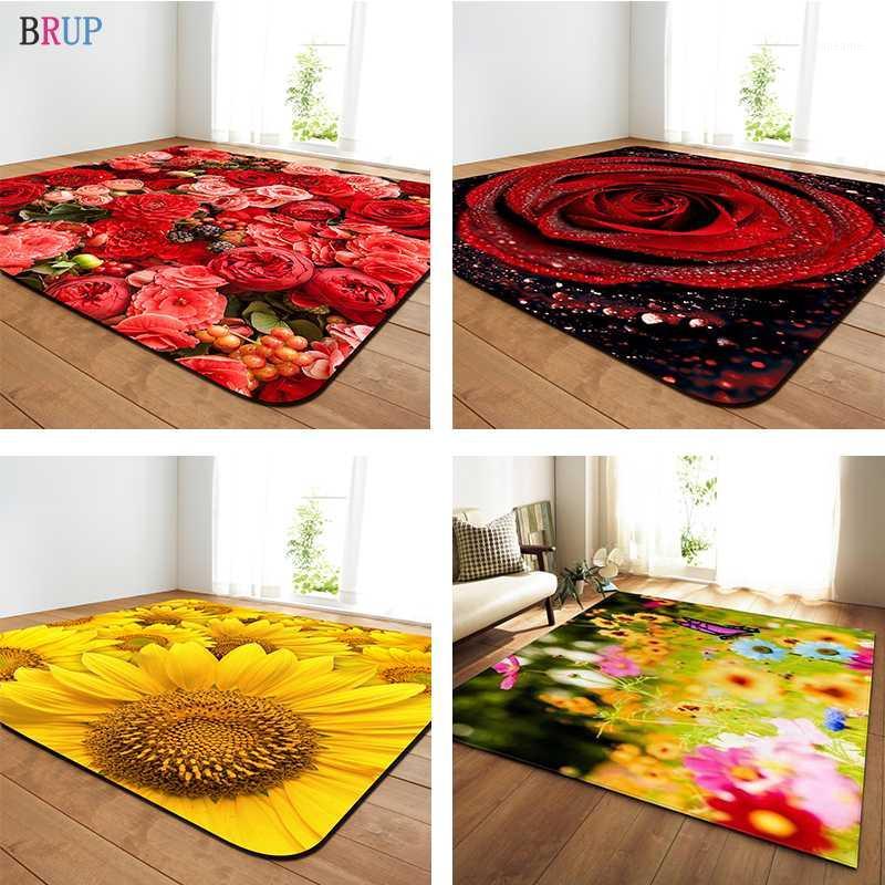 

11 Kinds Flowers Large Carpets Romantic Rose Big Parlor Mat Soft Flannel Sunflower Rugs Home Decorative For Living Room Bedroom1