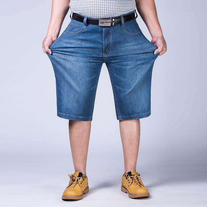 

Men's Plus Size Denim Shorts 2021 Men's Summer Casual Loose Thin Denim Shorts Cotton Stretch Short Jeans Size 48 50 52, Blue