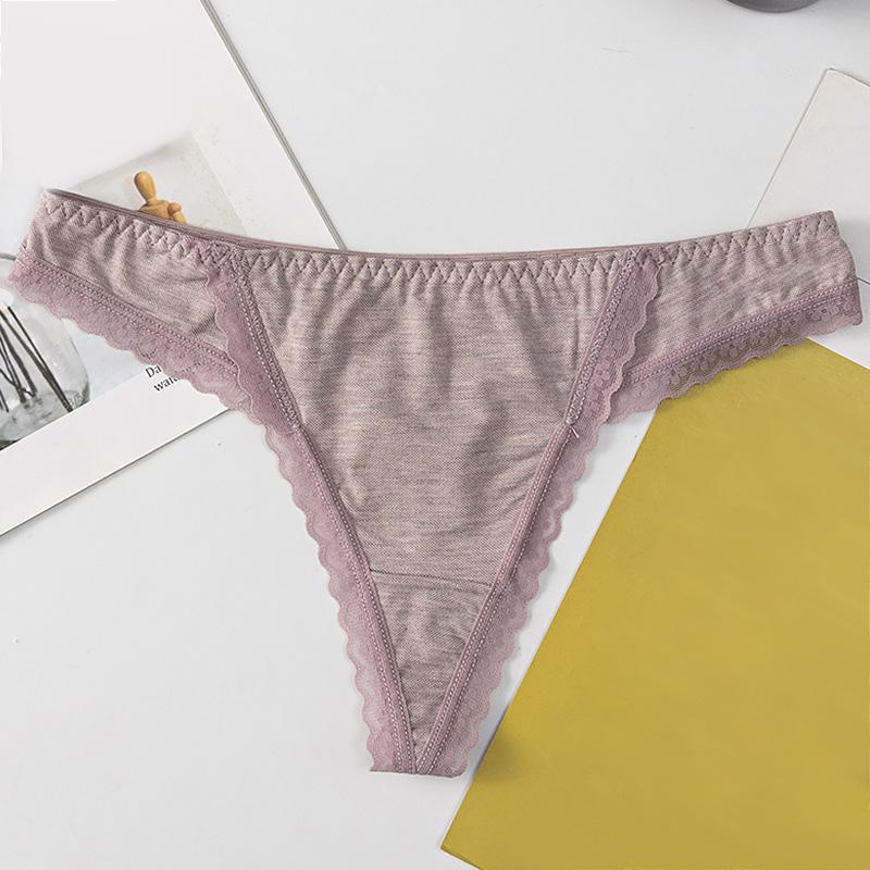 

Sexy Cotton Thong Panties Women Fashion Low-Rise G-String Solid Color Briefs Comfortable Seamless Underpants Female Underwear