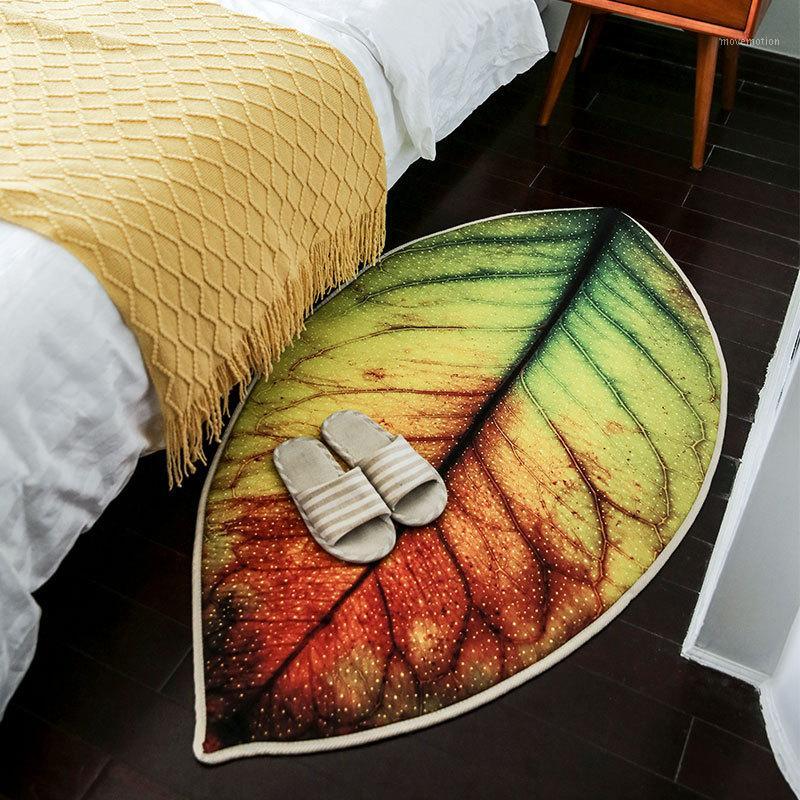 

Thick flannel leaf carpet creative living room bedroom printing non-slip mat children's game crawling mat decoration home rug1, Multi