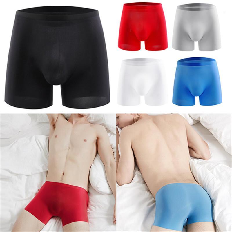 

Men's Breathable Comfy Ice silk Boxer Briefs Shorts Bulge Underpants Underwear Bulge Seamless Ice Silk1, Black