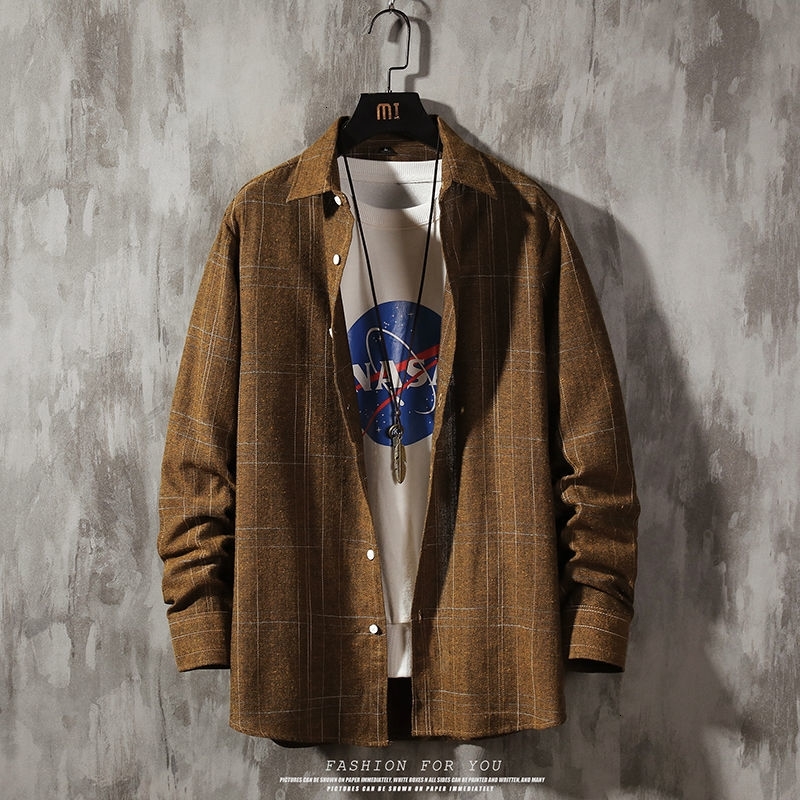 

New Men's Loose Casual 2021 Fashion Shirt Korean Streetwear Tops Woman Harajuku Shirts Male Clothing Hip Hop Gcow, Black