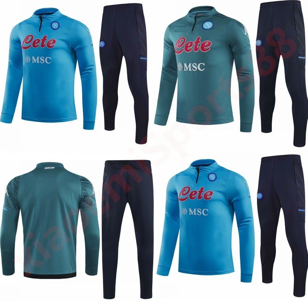 

2020 2021 Naples Napoli Soccer Training Suits Adult Men Tracksuit Sets Camisa 20 21 LOZANO HAMSIK L.INSIGNE Jogging Survetement Jacket, Blue