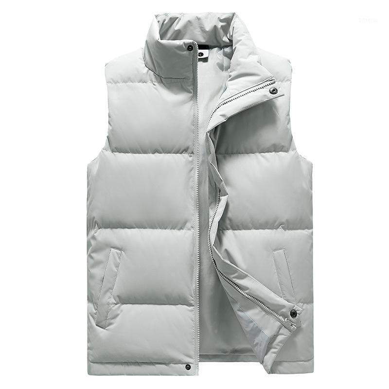 

2020 New Men Jacket Winter Lightweight Slim Down Cotton Vest Sleeveless Jacket Waistcoat Male Warm All-Match Coat1, Black