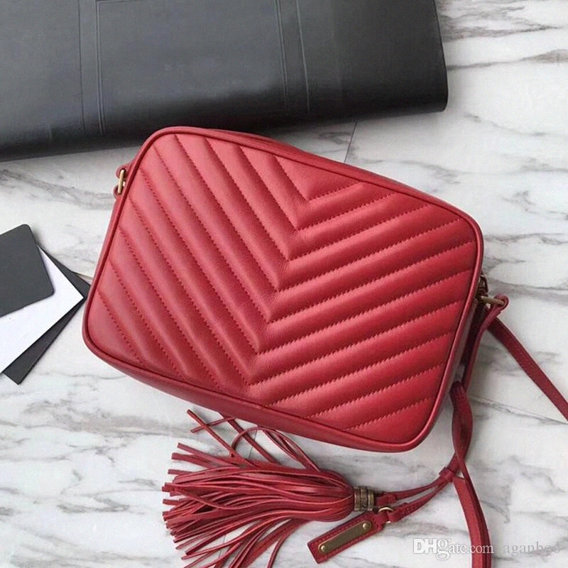 

12 color Luxury Designer Handbags Women's LOU CAMERA Bag High quality Tassel Crossbody bag calfskin leather chevron quilted R0VX#, Customize