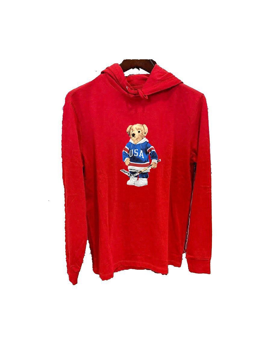 

High quality print bear sweater US SIZE Sweatshirts Thick cotton tracksuits men long sleeves Sweat shirt RI4J