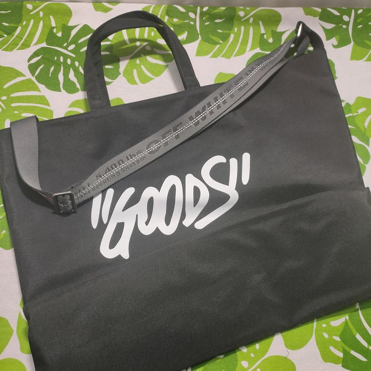 

Brand Print "GOODS" OW High-Quality Women Men Handbags Canvas Tote bags Reusable Cotton grocery High capacity Shopping Bag Free shipping