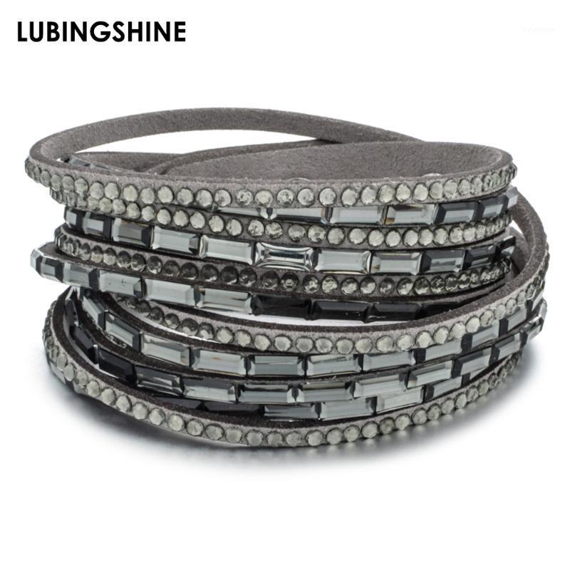 

Vintage Multilayer Leather Rope Chain Bracelet&Bangle Crystal Wrap Bracelet for Women Men Snap Button Cuff Wristband Jewelry1