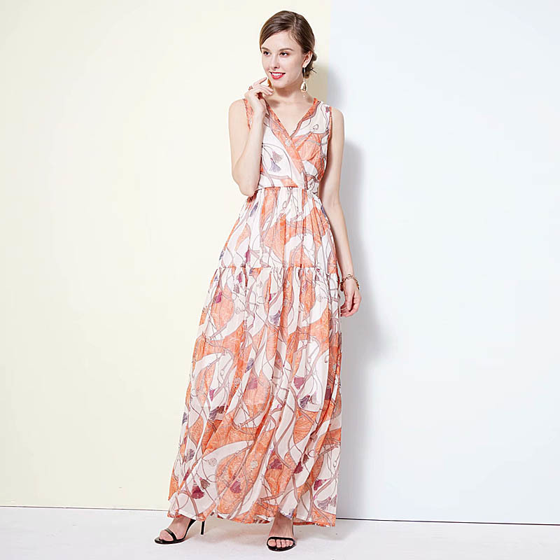 

Xf Boho High Quality Walking Dress Long Neck v Sexy Evening Elegant Midsummer Women 2021 As Chiffon Gud0, Multiple