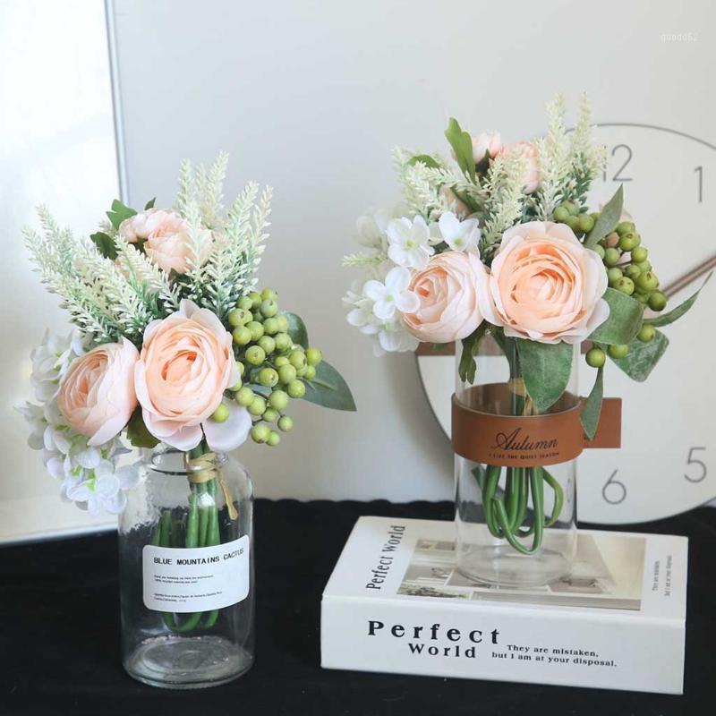 

Artificial Flowers 2020Top New Artificial Rose Flower Peony Flower Leaves Bridal Bouquet Wedding Home Party Festival Decor1, Yellow