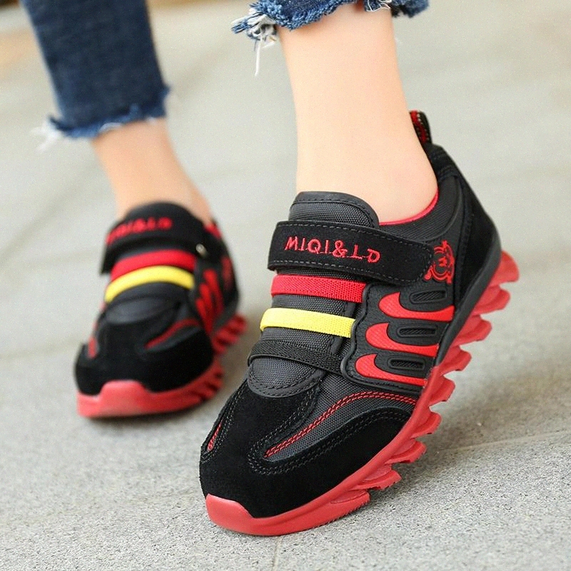 

New Arrival Popular Style Children Casual Shoes Mesh Sneakers Boys & Girls Flat Child Genuine Leather Running Shoes Light Fast #L68Y