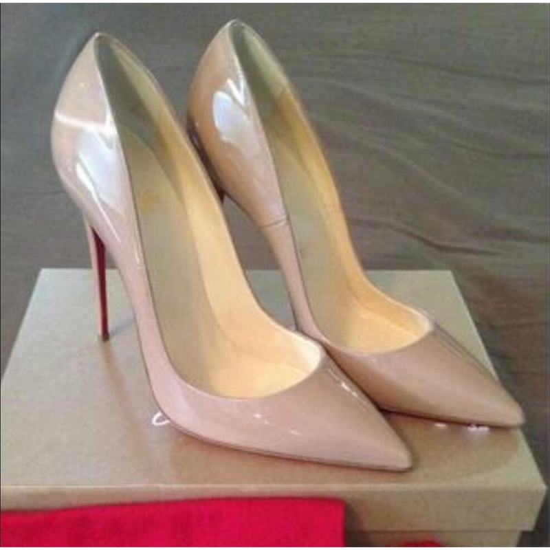 

red shiny bottom pumps women high heel shoes 12cm thin heel brand wedding shoes pointed toe real leather 34-44 no box T200619, 12cm blue