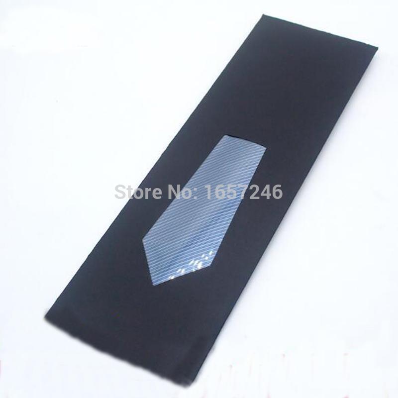 

38×11.5CM Black Simple Envelope Paper Bag With PVC Visual Window For Tie Scarf Retail Display Gift Box Packaging For Men Tie