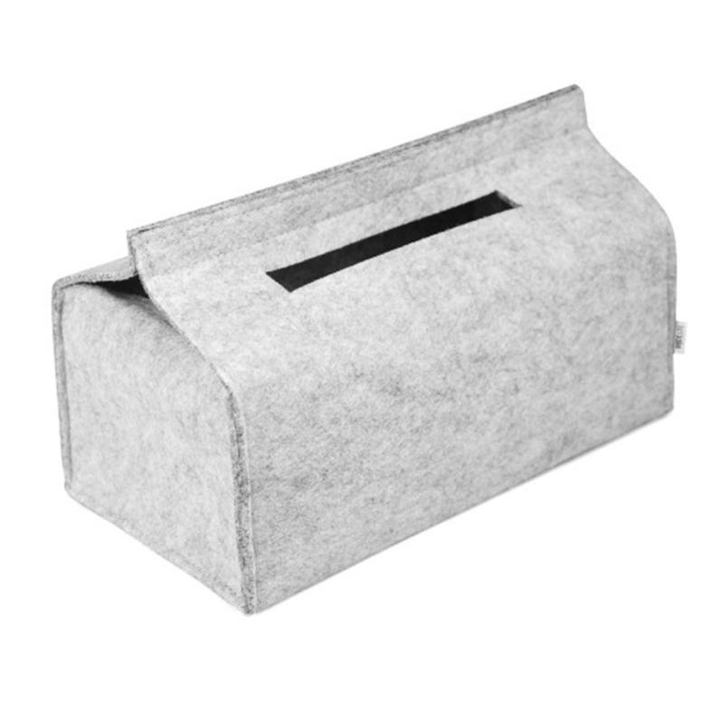 

Car Tissue Box Simple Felt Wool Felt Square Storage Container Towel Household Office Solid Fashion Paper Tray Pumping Simple