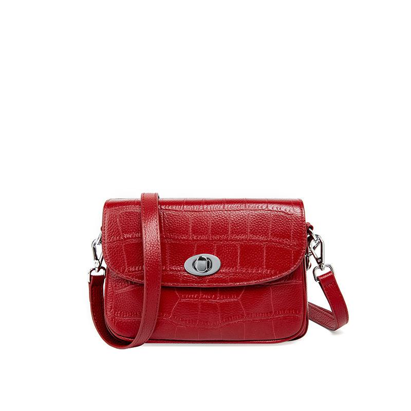 

Head Leather Bag Women's Bag New Fashion Versatile Messenger Women's Shoulder Retro, Red