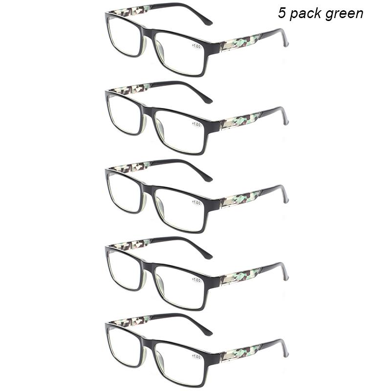 

Henotin 4 pack retro printed reading glasses for men and women spring hinge rectangular frames eyeglasses 1.0 1.5 2.0 3.0 4.0, White;black