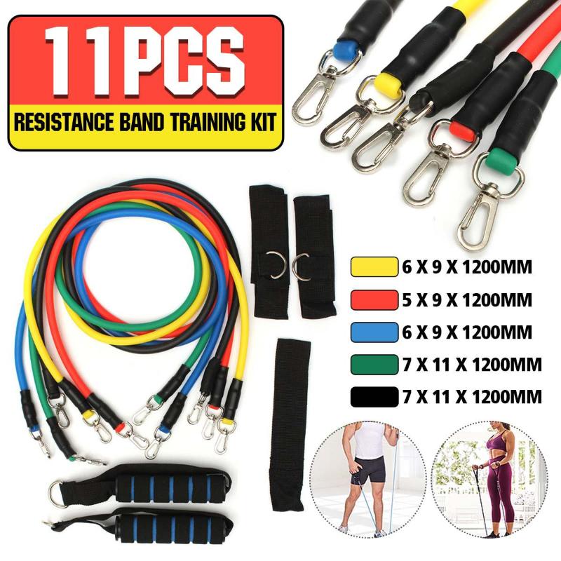 

Resistance Bands 11Pcs Elastic Latex Indoor Yoga Pull Rope For Sprot Home Gyms Workout