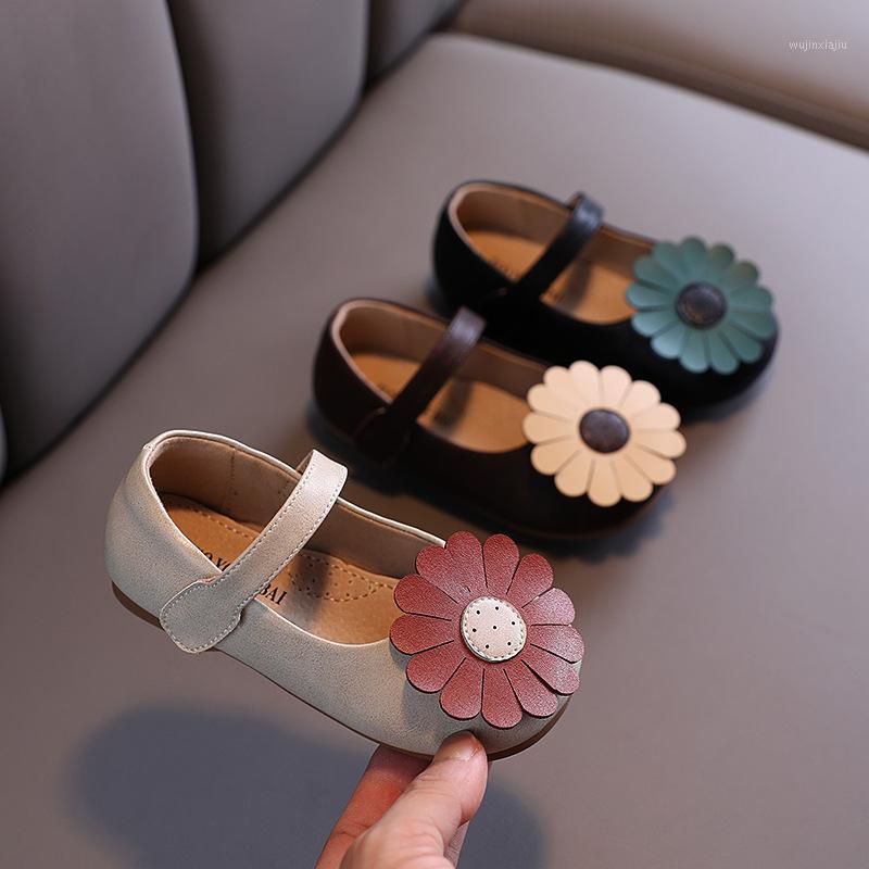 

Autumn Girls Casual Shoes Flowers Baby Soft Bottom Peas Shoes Children Girls Leather Babies for Baby Girl1, Black