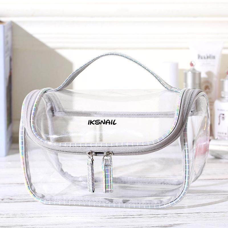 

Waterproof Transparent Cosmetic Bag Women Make Up Case Clear Makeup Beauty Wash Organizer Toiletry Kit necessaire feminina, Black