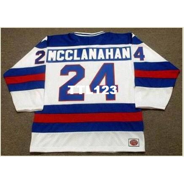 

Mens #24 ROB MCCLANAHAN 1980 USA Olympic CCM Vintage RETRO Home Hockey Jersey or custom any name or number retro Jersey, Black