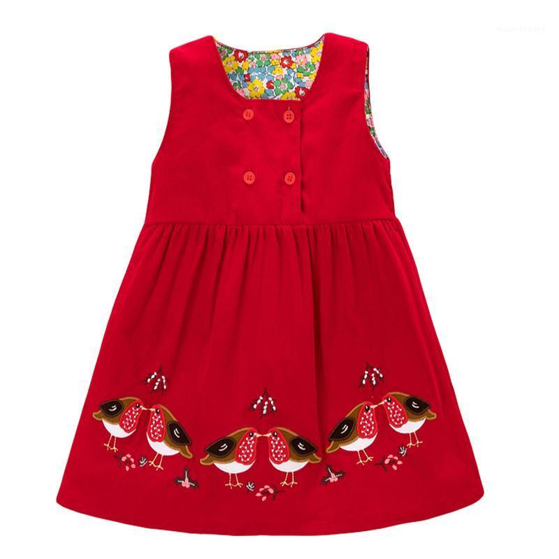 

Jumping Meters Children Girls Spring Autumn Dress Corduroy Clothes O-neck Cotton Patchwork Birds Embroidery Casual Vest Dresses1, T0850 cars
