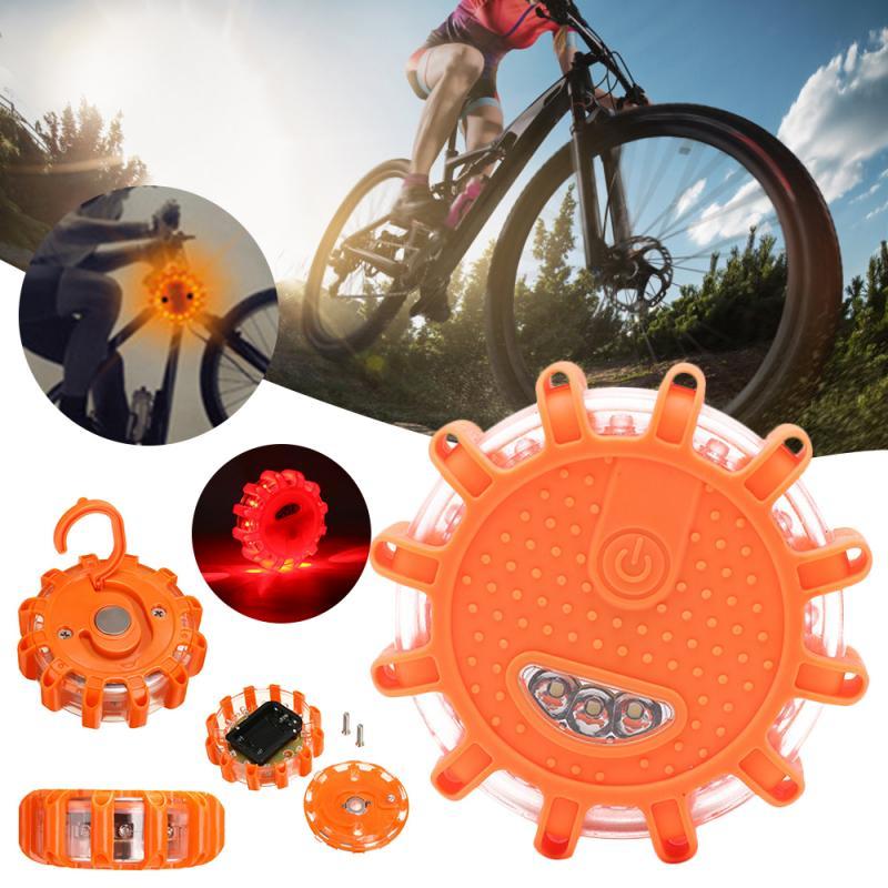 

LED Flare Emergency Road Disc Safety Warning Light Flashing Roadside Beacon Tool Riding Warning Light