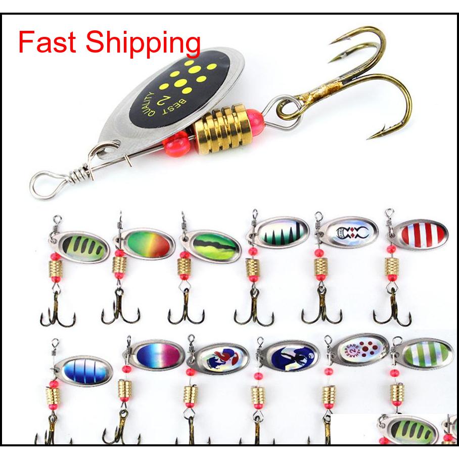 

6Cm 2.5G Metal Carp Fishing Lure Vibration Bait Spinner Spoon Lures Rotating Metal Sequin Wobbler With Treble Hooks B3Q0F Rv7Cj